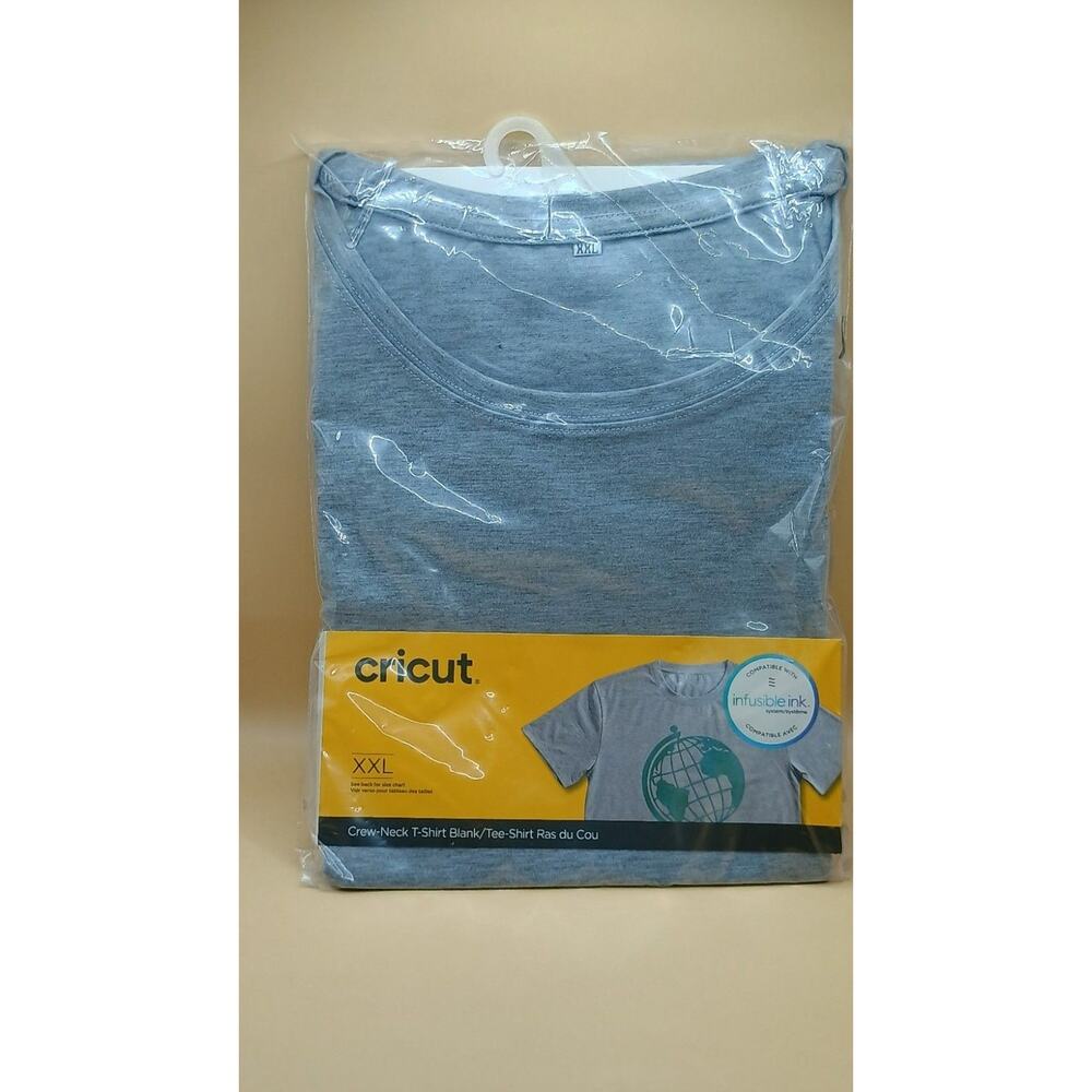 Cricut Infusible Ink Blank Crew Neck T-Shirt Men's XXL Gray #2007552 NWT